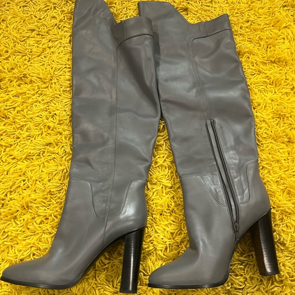 Vince Grey Leather over the knee boots - Picture 2 of 4